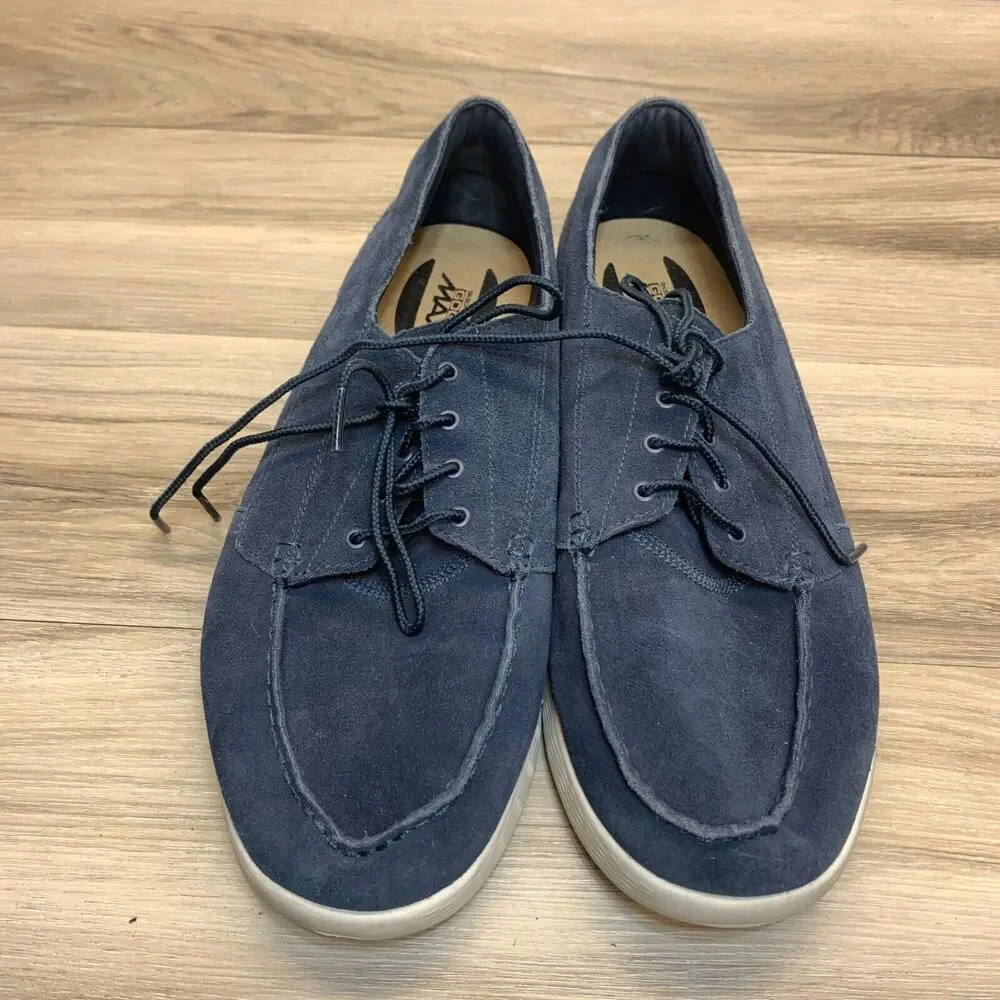Skechers On The Go Glide Size 12 Mens Boat Shoes Blue Gray Suede Comfort Casual - Picture 6 of 11